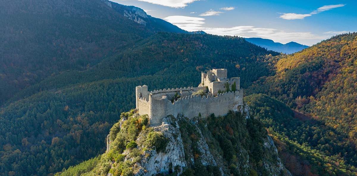 entete-puilaurens Vue sur le château de Puilaurens