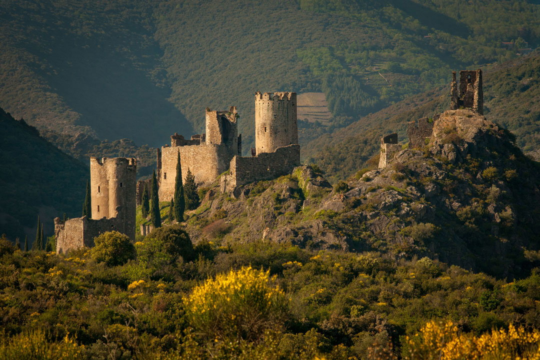 Vue sur les châteaux de Lastours